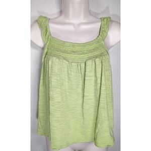 SO Juniors Tank Top Green Elastic Neckline Size Large‎